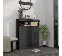 Homcom Wall Mounted Or Freestanding Shoe Storage Cabinet With 2 Flip Drawers In Black Black One Size