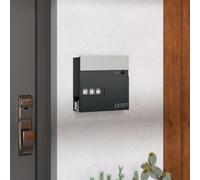 HOMCOM Wall Mounted Post Box, Weatherproof Letterbox with Lock, Grey in Dark Grey HOMCOM Dark Grey