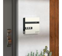 HOMCOM Wall Mounted Post Box with Viewing Window, 2 Lock, Modern Galvanised Steel Mailbox with Copper Core, Weatherproof Letterbox for Outdoor Use, Easy to Install, White