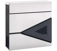 HOMCOM Wall Mounted Post Box with Viewing Window 2 Lock Mailbox Silver