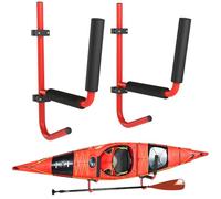 HOMCOM Wall Mounted Storage Holder Rack Heavy Duty Kayak Storage Canoe Red | Storing Hangers