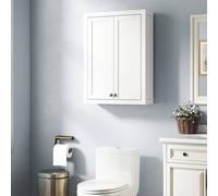 Homcom Wall Mounted Storage With Adjustable Shelves, Bathroom Wall Cabinet In White White