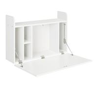 Homcom Wall Mounted Table W/ Space Saving Storage Compartments For Home Office