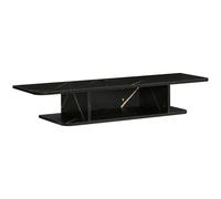 HOMCOM Wall Mounted TV Stand Entertainment Unit with Storage Shelf, Black