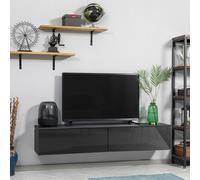 HOMCOM Wall Mounted TV Stand Unit - Black