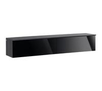 HOMCOM Wall Mounted TV Stand Unit with Storage and High Gloss Effect - Black | TJ Hughes