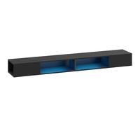 HOMCOM Wall Mounted TV Stand with RGB LED Lights, Floating Entertainment Centre for 75 Inch TV, Black