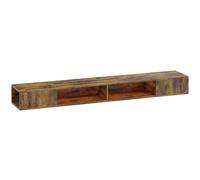 HOMCOM Wall Mounted TV Stand with RGB LED Lights, Floating Entertainment Centre for 75 Inch TV, Rustic Brown
