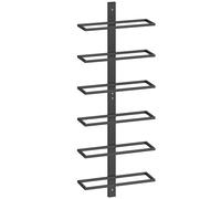 HOMCOM Wall Mounted Wine Rack, 6 Tier Metal Wine Display Rack, Storage Holder for Kitchen, Black