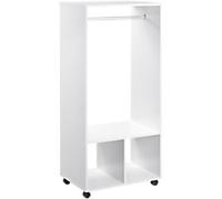 HOMCOM Wardrobe 3 Shelves Aluminium, Particle Board 40 x 60 x 128 cm White