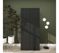 Homcom Wardrobe For Bedroom, Double Wardrobe With Hanging Rail, Black