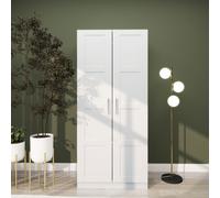 Wardrobe for Bedroom, Double Wardrobe with Hanging Rail HOMCOM White One Size