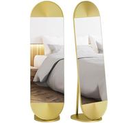 HOMCOM Wavy Full Length Mirror Free Standing Mirror 50 x 161 cm Gold Tone | Metal Frame, Solid Base, Bedroom, Living Room