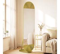 HOMCOM Wavy Full Length Mirror with Metal Frame & Base, Gold Tone HOMCOM Gold