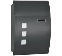 HOMCOM Weatherproof Wall Mounted Letter Box Post Box w/ Key Viewing Windows
