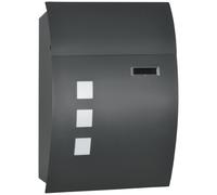HOMCOM Weatherproof Wall Mounted Post Box, Grey