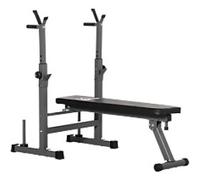 HOMCOM Adjustable Weight Bench, Foldable Bench Press with Barbell Rack, Dip Station, for Home Gym, Strength Training, Multi-Use Workout Bench, Grey