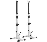 HOMCOM Weights Bar Barbell Rack Squat Stand Adjustable Max Load 200kg | Portable, Weight Lifting, Suitable for Home Gym Training Work Out