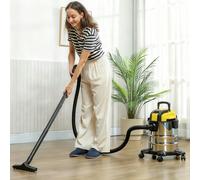 HOMCOM 3-in-1 Wet and Dry Vacuum Cleaner, 1200W Wet & Dry Vacuum Cleaner with Blowing Mode, 20L Stainless Steel Tank, Triple Filters, Crevice Nozzle for Workshop, Home, Carpet, Car Cleaning, Yellow