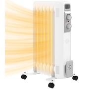HOMCOM 1.5kW Nine Fin Oil-Filled Radiator White, none