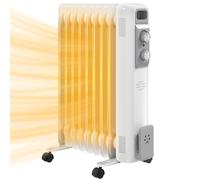 HOMCOM 2kW Nine Fin Oil-Filled Radiator White, none
