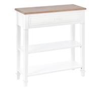 Homcom White Console Table Hallway Side Desk With Drawer 2 Shelves Worktop White