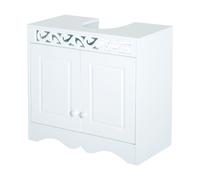 HOMCOM White Under-Sink Cabinet Bathroom Storage Unit 60W x 30D x 56H cm, 2 Shelves, 834-116
