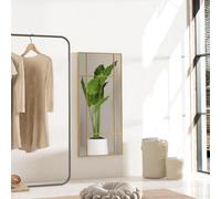 Homcom Window Style Vanity Mirror 110 X 50Cm Hanging Wall Mirror Gold Tone