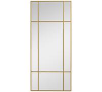 HOMCOM Window Style Vanity Mirror 110 X 50cm Hanging Wall Mirror Gold Tone | TJ Hughes