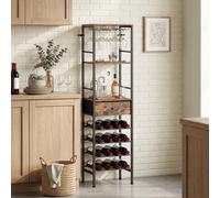 HOMCOM Wine Bar Cabinet 16-Bottle Wine Rack Rustic Brown