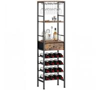 Homcom Wine Bar Cabinet 16-Bottle Wine Rack Rustic Brown
