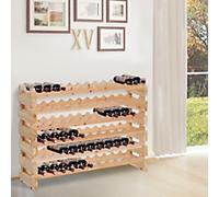 HOMCOM Wine Holder Wood Natural Pine