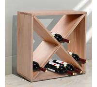 HOMCOM Wooden Wine Rack for 24 Bottle Square Tabletop Storage Holder Stand