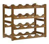 HOMCOM Free Standing Wine Rack 16 Bottle Holders - Brown, Brown