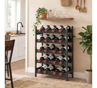 HOMCOM Wine Rack Freestanding 5-Tier 20-Bottle Capacity Black HOMCOM Black