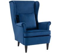 Homcom Wingback Chair, Modern Accent Chair For Living Room Bedroom, Blue