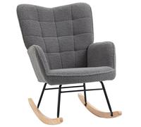Homcom Nursing Rocking Chair Nursery Glider Rocker Armchair For Living Room In Dark Grey Dark Grey One Size