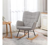 Wingback Rocking Chair for Nursing w/ Steel Frame Light Grey HOMCOM Light Grey One Size