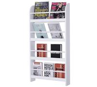 Homcom Wood Wall/Standing Magazine Holders Book Rack Shelf 4 Tiers Space Saving Design Water Resist Home Office Decoration