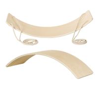 HOMCOM Wood Wobble Board W/ Ropes, Baby Rocker Balance Board for Kids, Adults