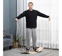 Homcom Wood Wobble Board W/ Ropes, Balance Board For Adults