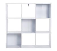 Homcom 9 Cube Storage Unit Cabinet Bookcase Display Shelves Chipboard - White