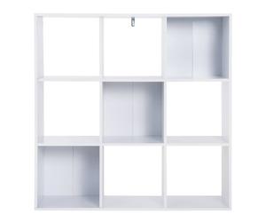 Homcom Wooden 9 Cube Storage Cabinet Unit 3 Tier Bookcase Shelves In White White