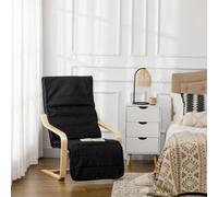 HOMCOM Lounge Chair Recliner Adjustable Footrest Home Black | TJ Hughes