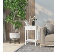 HOMCOM Minimalist Side Table With Drawer And Shelf White, White