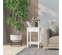 HOMCOM Minimalist Side Table With Drawer And Shelf White, White