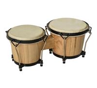 Homcom Sheepskin Bongo Drums with Tuning Wrench