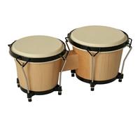 HOMCOM Wooden Bongo Drums, Φ20cm & Φ18cm Bongs w/Drum Head, Percussion Instrument, Drums, Tuning Wrench For Adults Beginners