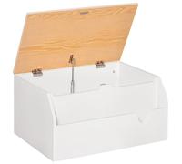 HOMCOM Wooden Kids Toy Box Children Storage Chest Organiser Book Slot White