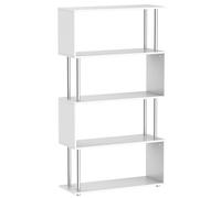 HOMCOM Wooden S-Shaped Storage Display Unit - White